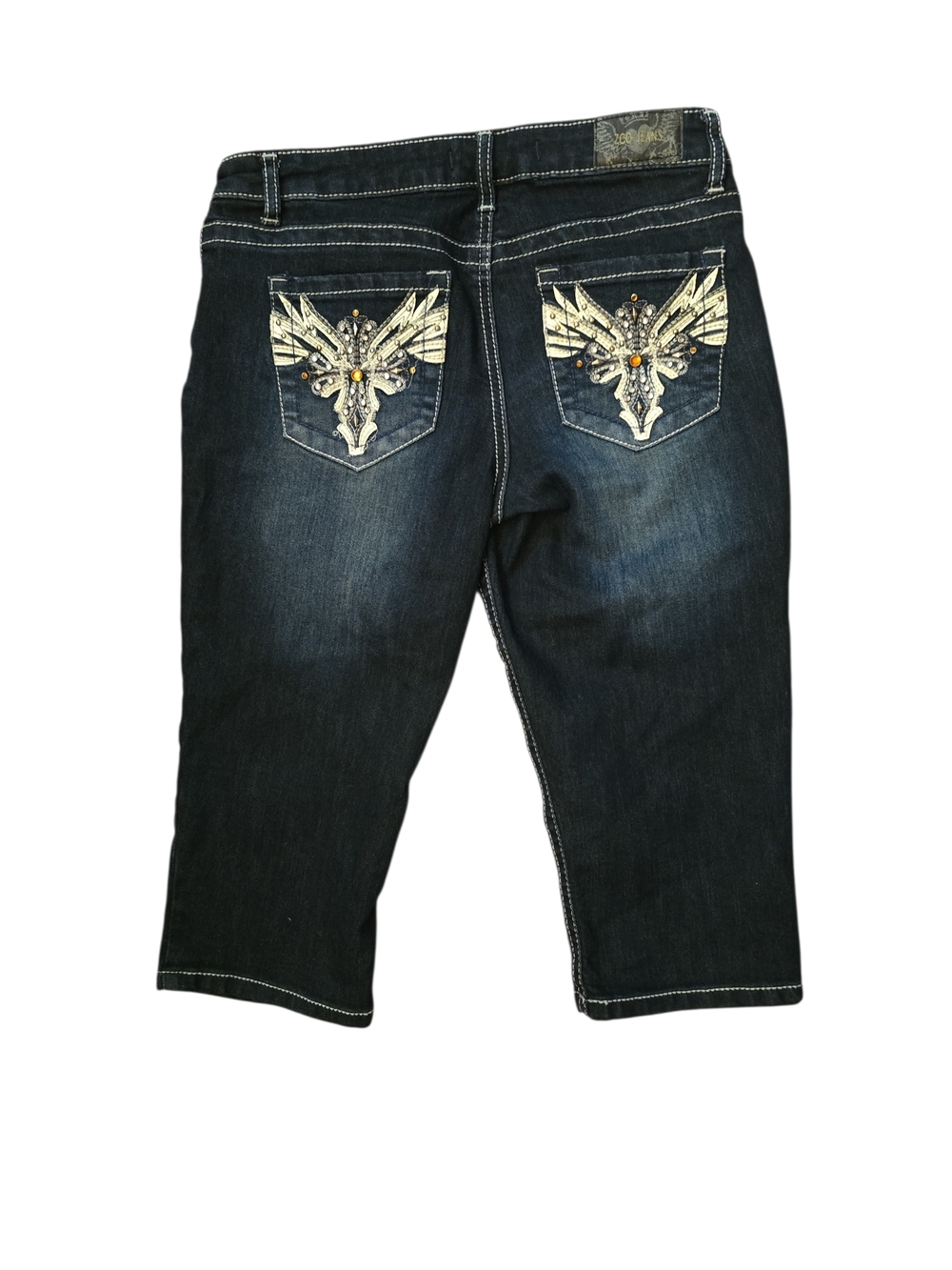 Embellished Dark Wash Women’s Capris- Zco